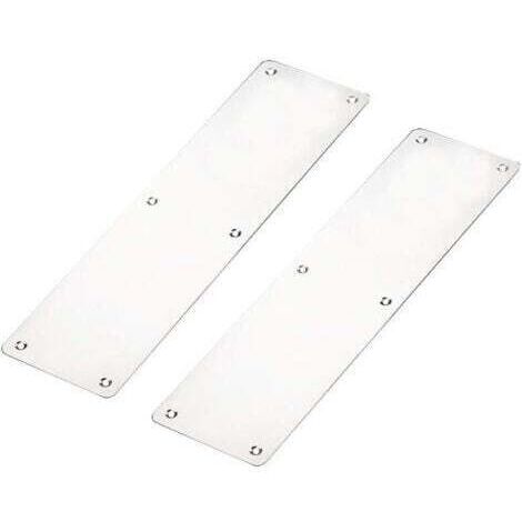 Pr Plaque de Poussée de Doigt de Porte, 2 x Plaque de Doigt de Porte Coupe-feu, Plaque de Poussée 300 x 80mm Acier Inoxydable Brossé Kickplate Protection de Porte/Porte Inférieure avec Vis, Coin Carré