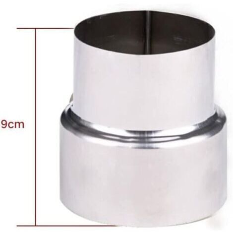 Pr Réducteur de tuyau de fumée en acier inoxydable, adaptateur de cheminée, tuyau de poêle, réduction en acier inoxydable, tuyau de fumée, tuyau de poêle (90-80mm)