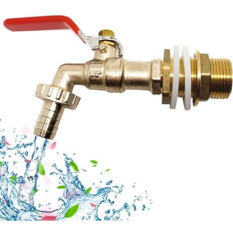 Pr Robinet Cuve 1000L,Robinet Recuperateur Eau De Pluie Adaptateur De Cuve 1/2" (13 Mm) Robinet,Adaptateur De Réservoir De Vidange Ibc Pour Robinet,Robinet En Laiton Pour Ibc (1PCS)