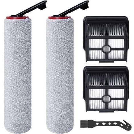 Pr Rouleau de brosse de rechange et Filtre HEPA pour DREAME H15 Pro / H15 Mix / H12 Pro FlexReach Aspirateur Laveur, 2 rouleaux de brosse + 2 filtres + 1 brosse de nettoyage