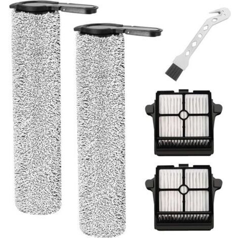 Pr Rouleau de Brosse et Filtre pour Tineco Floor One S7 Steam Nettoyeur Vapeur Pièces de Rechange, 2 Rouleaux de Brosse + 2 filtres + 1 Brosse de Nettoyage
