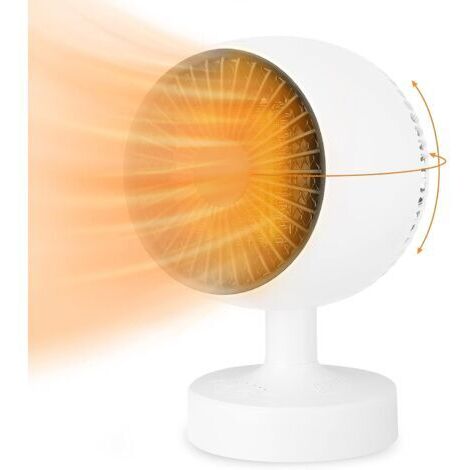 Pr Soufflant Nokeso Radiateur Électrique PTC 500W, Réglage vers Le Haut et vers Le Bas 120° + Réglage Gauche/Droite de 160°, 3 Modes de Chauffage, Bouton Tactile, Burea de La Salle de Bains