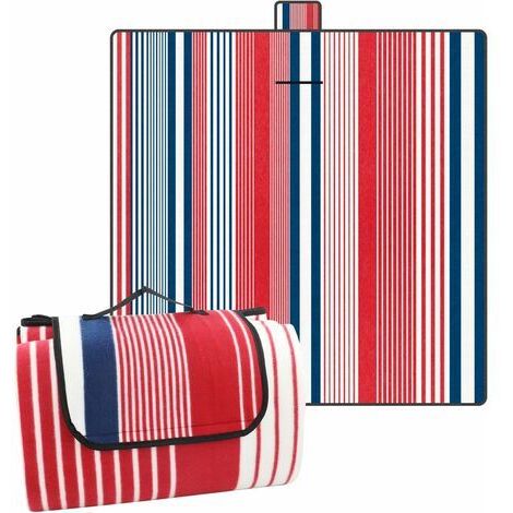 Pr Tapis de Pique Nique 200 x 200 cm, Couverture de Pique-Nique Impermeable pour Plage et Jardin, Grande Nappe Pique Nique pour Famille (4-6 Personnes)