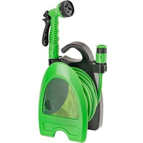 Pr Tuyau Extensible Jusqu’à 10 mètres, Tuyau Enrouleur avec Rouleau et Fixation Murale, arrosage, arrosage, Lavage et Nettoyage, Pistolet 7 Jets