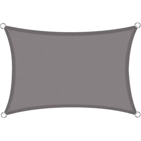 Pr Voile d'ombrage Imperméable Rectangulaire 2x3m, Toile Ombrage PES Résistant à l'eau, Filet dombrage Rectangle 3x2m, Résistant 98% Protection Rayons UV pour Patio Extérieur, Gris Graphite 2x3