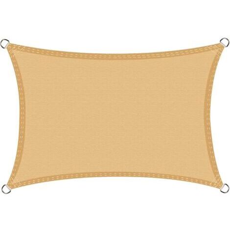 Pr Voile d'ombrage Imperméable Rectangulaire 2x3m, Toile Ombrage PES Résistant à l'eau, Filet dombrage Rectangle 3x2m, Résistant 98% Protection Rayons UV pour Patio Terrasse Extérieur, Sable 2x3