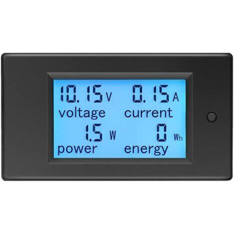 Pr Voltmetre Amperemetre DC 6.5-100V 20A, Tensionmetre Wattmetre Testeur Tension Courant Puissance énergie Numerique LCD énergiemètre