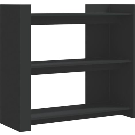 Práctica mesa auxiliar consola con estantes para una entrada organizada 100 x 35 x 90 cm madera contrachapada negra DEC032083