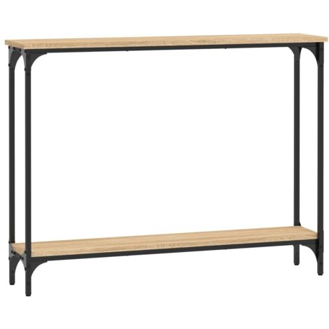 Práctica mesa auxiliar consola para una entrada organizada 100 x 22,5 x 75 cm madera de ingeniería y metal DEC031898