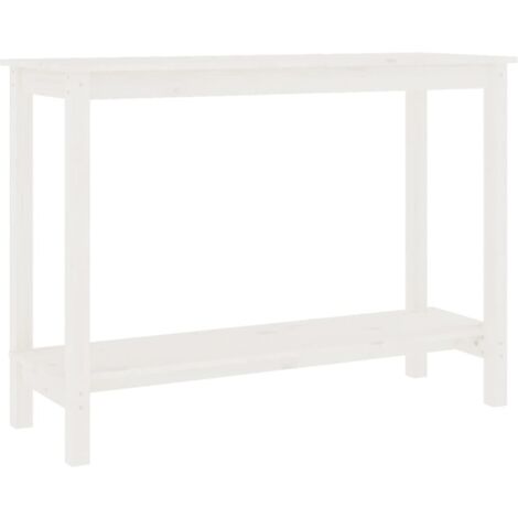 Práctica mesa auxiliar consola para una entrada organizada 110 x 40 x 80 cm madera de pino blanco DEC031695
