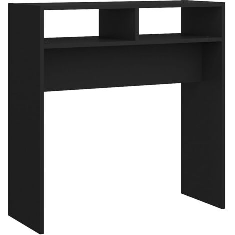 Práctica mesa consola de entrada mesa auxiliar 78 x 30 x 80 cm madera contrachapada negra DEC032162