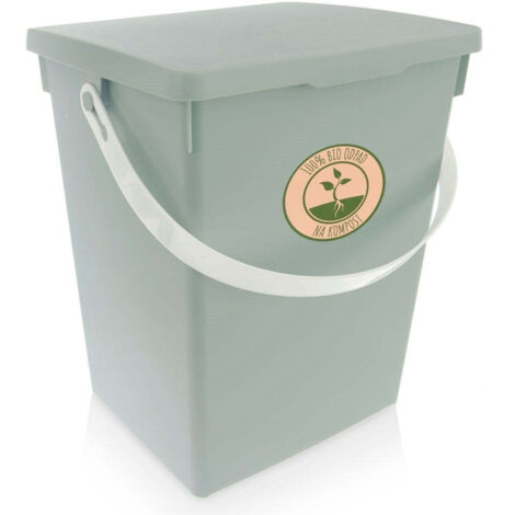Practical green storage box 55l with folding lid and handle