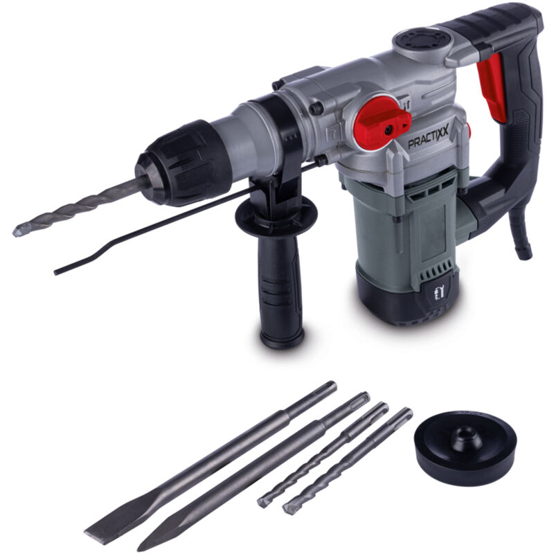 Practixx Marteau perforateur PX-BH-5 Practixx - 5J - Vario-Speed - 1050W - SDS-Plus - Coffret, forets et accessoires inclus