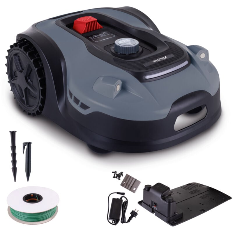 Robot tondeuse PX-RRM-2000Wi – 2000 m² – Largeur de coupe 22 cm – Hauteur de coupe 20 - 60 mm – Capteur de pluie – Fonctionnement WiFi ou Bluetooth –