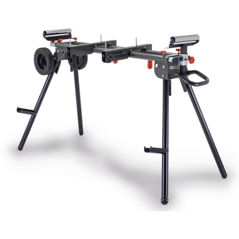 Practixx - Support de scies PX-UG-2000R - Extensible 1185-2000mm - Hauteur réglable 900/100mm - Guidage à roulette - Charge admissible 200 kg