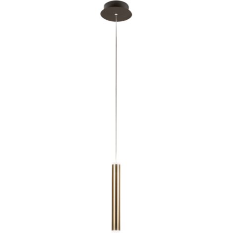 PRADO LAMPADA A SOSPENSIONE NERO E OTTONE SATINATO 1 LUCE A LED 3000K - 6,5W - 720 lm DIMMERABILE