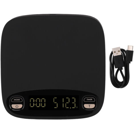 Präzise Küchenwaage (0,1 g Genauigkeit), 2 kg Tragkraft, unsichtbarer Touchscreen, Einheitenumrechnung für Kaffee und Backwaren