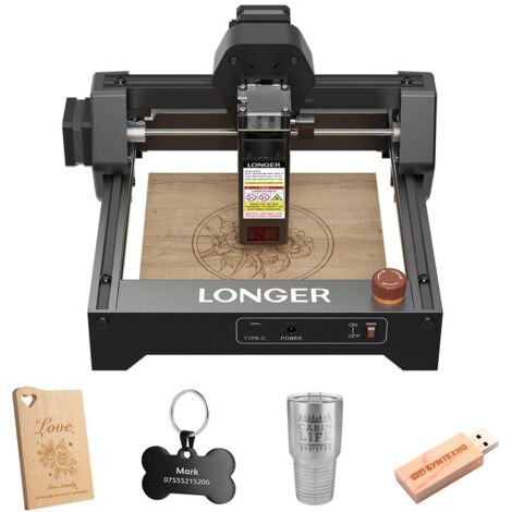 Präziser Lasergravierer 5,5W mini Laser Gravurmaschine Ideal für DIY-Enthusiasten und Anfänger, Longer Ray5 mini 5,5W