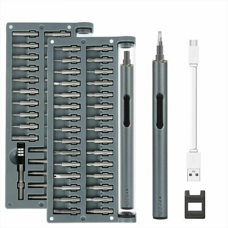 Präzisions-Elektroschrauber, 59-in-1 Präzisions-Schraubendreher-Set, USB-Aufladung und LED-Licht, Mini-Präzisions-Schraubendreher für Uhren, Brillen, Telefon, Laptop, Spielzeug