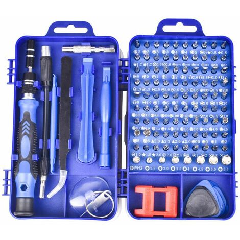 Präzisions-Schraubendreher-Set, 115-in-1 magnetisches Reparatur-Werkzeug-Set für iPhone-Serie/Mac/iPad/Tablet/Laptop/Xbox-Serie/PS3/PS4/Nintendo Switch (blau)
