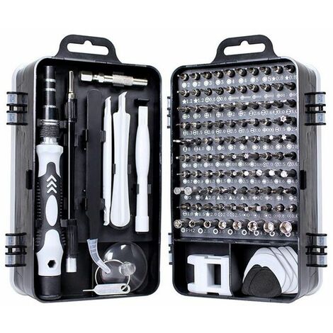Präzisions-Schraubendreher-Set, 115-in-1 magnetisches Reparatur-Werkzeug-Set für iPhone-Serie/Mac/iPad/Tablet/Laptop/Xbox-Serie/PS3/PS4/Nintendo Switch (schwarz)
