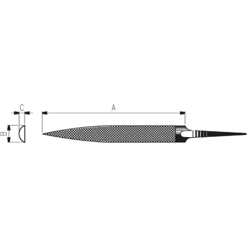 Dick - Präzisionshalbrundfeilen 150 mm Hieb 1 schmale Fo