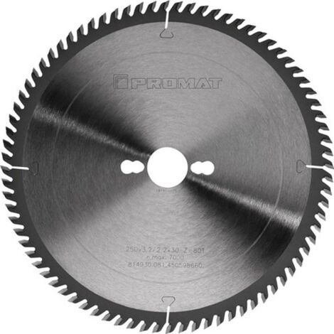 Präzisionskreissägeblatt Außen-Ø 250 mm Zähnezahl 80 WZ Bohrung 30 mm Schnittbreite 3,2 mm Hartmetall