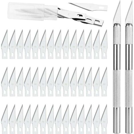 Präzisionsschneider 2 Skalpell mit 42 Klingen, Präzisions-Cuttermesser für DIY-Kunstarbeiten, Schneiden, Höhlenerkundung, Schnitzen, DIY-Skulptur, Hobbymesser