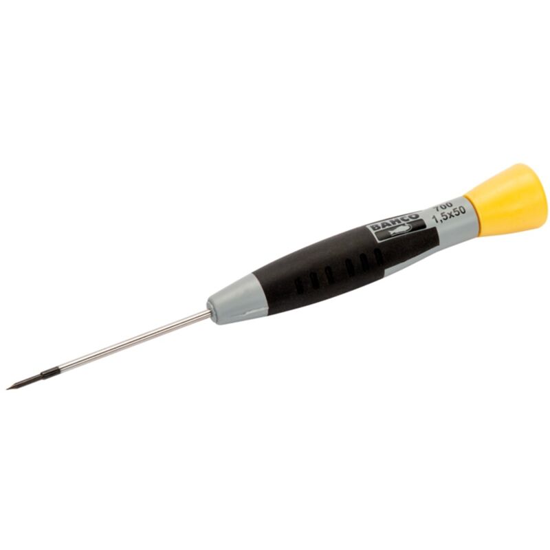 Bahco Schraubendreher für Schlitzschrauben mit Präzisionsgriff, 0,2 mm x 1,2 mm x 50 mm