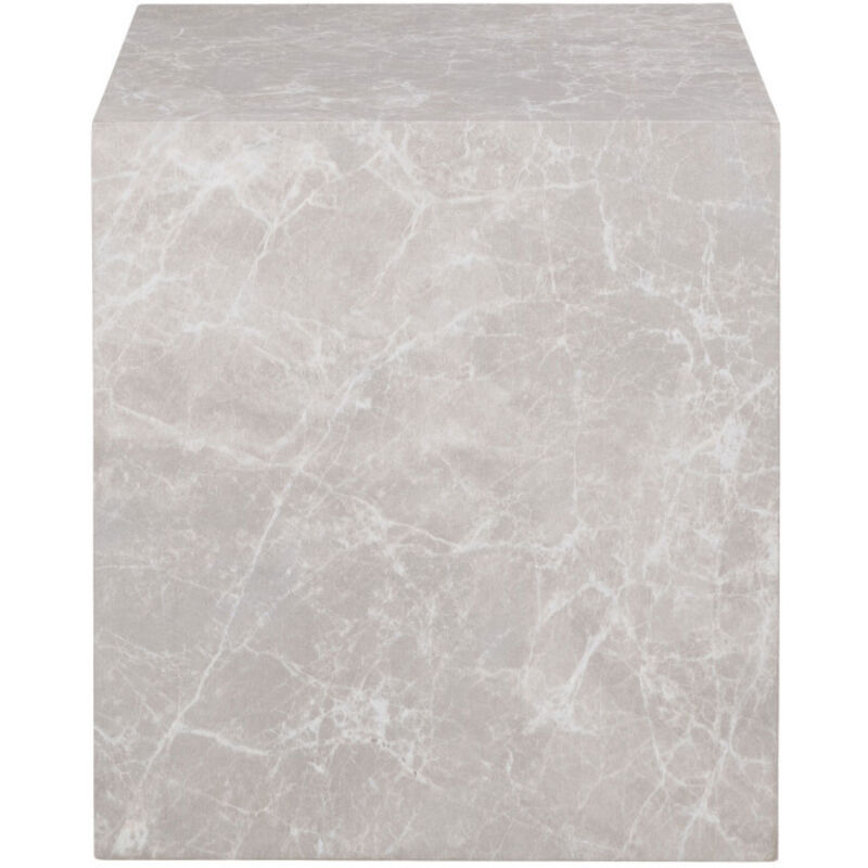 House Nordic - Table d'appoint carrée 40x40x45 cm décor aspect marbre beige