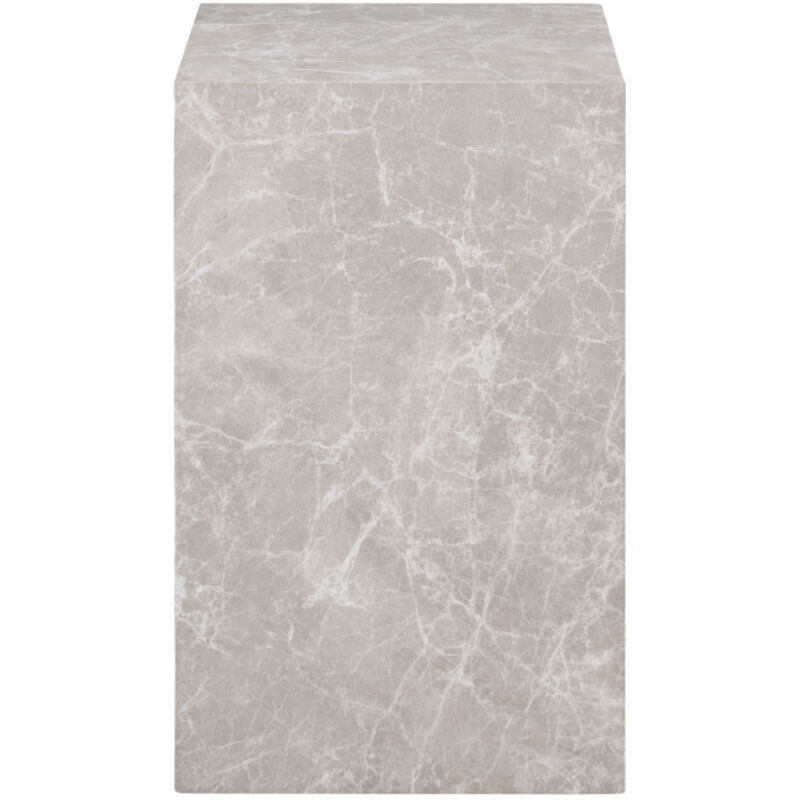 House Nordic - Table d'appoint carrée 30x30x50 cm décor aspect marbre beige
