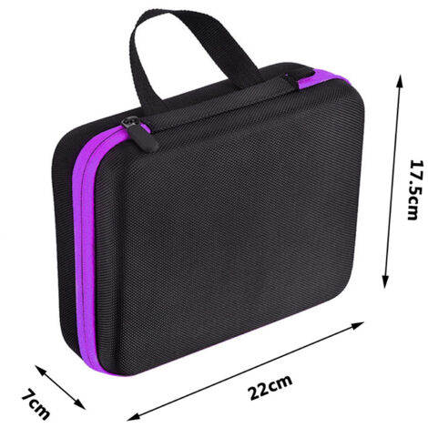 Praktische Aufbewahrungsbox, Halter, tragbarer Organizer für Reisen und Zuhause, fasst 30 Flaschen (5 ml/10 ml/15 ml), robustes EVA-Material, Maße 22 x 17,5 x 7 cm, optional in den Farben Lila/Blau/Or