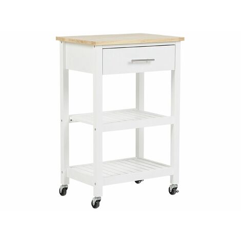Praktischer Servierwagen Ladhaus Stil weiß Hiuma - Weiß