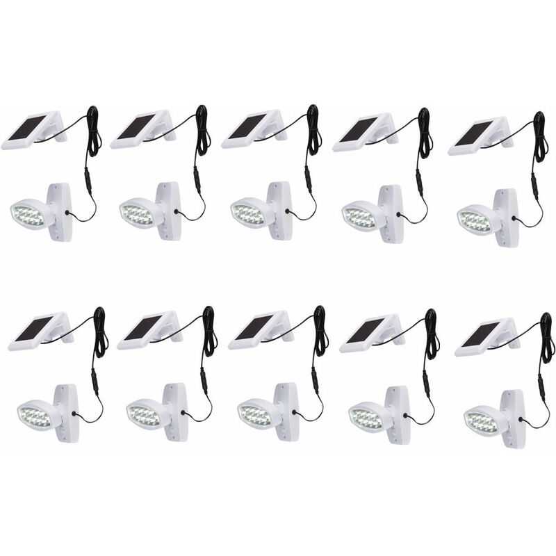 10er Set LED Solar Außen Leuchte Lampe Bewegungsmelder Wand Strahler Beleuchtung