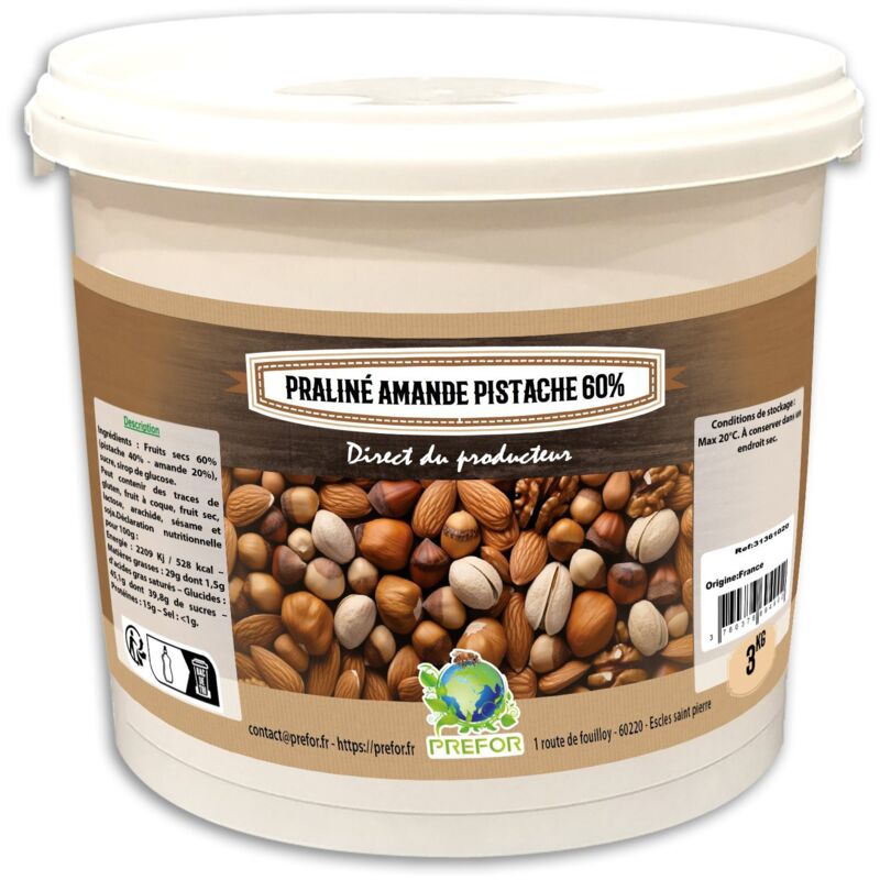 Prefor - Praliné Amande-Pistache 60% seau 3kg