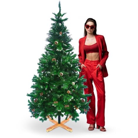 FRANKYSTAR Prancer - Tannenbaum mit Schnee und Tannenzapfen �100 x 180H cm, 750 Spitzen und 60 Zapfen