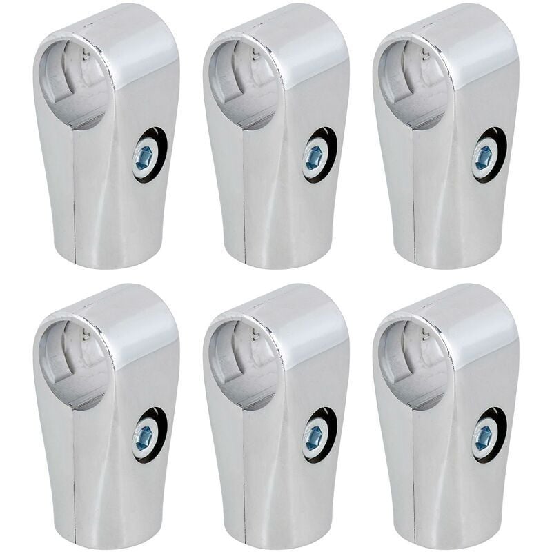 Image of 6 x Display-Rack-Klemmbeschläge, 25 mm Innendurchmesser, bidirektionale Rohrverbinder