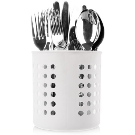 Pratico cestino bianco per posate e utensili da cucina