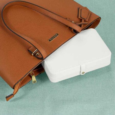 Pratico sistema di stoccaggio per anelli e catene, per i viaggi, AxLxP 4,5x21x14,5 cm, bianco