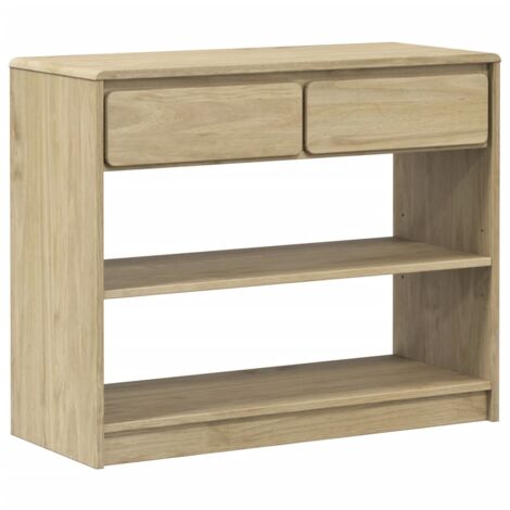Pratico tavolino consolle con cassetti per un ingresso organizzato 89,5 x 36,5 x 73 cm in legno di pino DEC031362