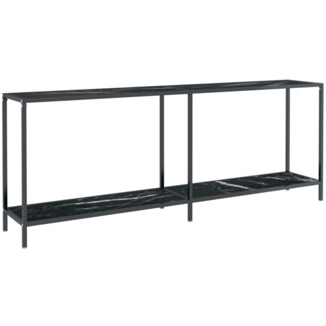 Pratico tavolino consolle con ripiani per un ingresso organizzato 200 x 35 x 75,5 cm vetro temperato e acciaio DEC032134