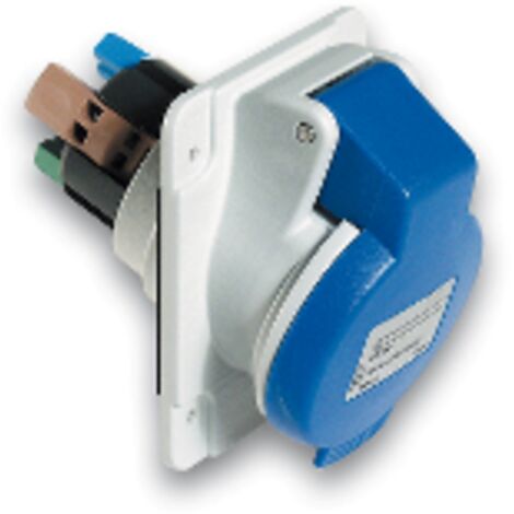 PratiKa - socle de prise industrielle coudée 32 A - 2P+T - 200-250 V CA - IP44