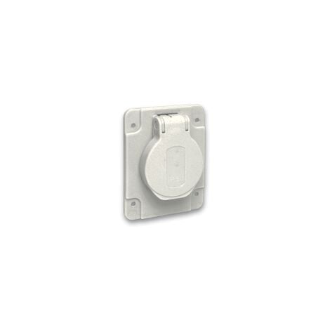 PratiKa - socle de prise NF 65x85mm - 2P+T 10-16 A - IP54 - connex. arr. - gris - PKN61G