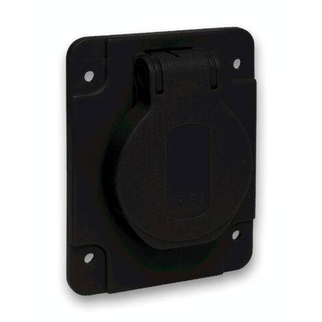 PratiKa socle de prise NF 65x85mm 2P+T 10-16 A IP54 connex. arr. noir SCHNEIDER PKN61N