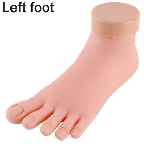Pratiquez le modèle de faux pied Outil de manucure prothétique en silicone souple souple pour l'affichage de la formation à l'art des ongles Modèle de pied de manucure,Left foot.