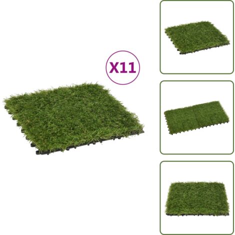 Prato artificiale - vidaXL Piastrelle in Erba Sintetica 11 pz 30x30 cm Verde - Erba artificiale
