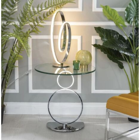 Prato Glass Top Round Side Table