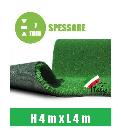 Prato Sintetico h 4,00 x 4 mt -Spessore:7 mm