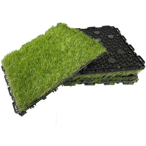 OPENGARDENWEB Prato Sintetico a Mattonella - 30x30cm - 30mm - Conf.9pz - PSMA303030VER