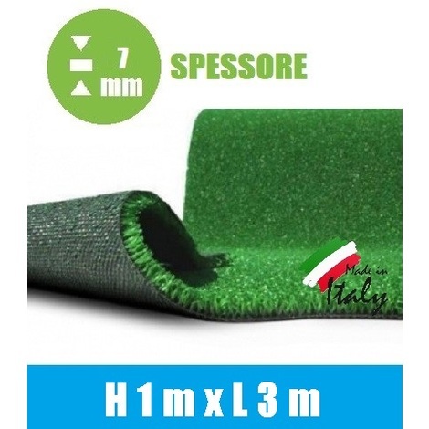 PRATO VERDE SINTETICO MOQUETTE TAPPETO 1X25 MTL. PER ESTERNO GIARDINO